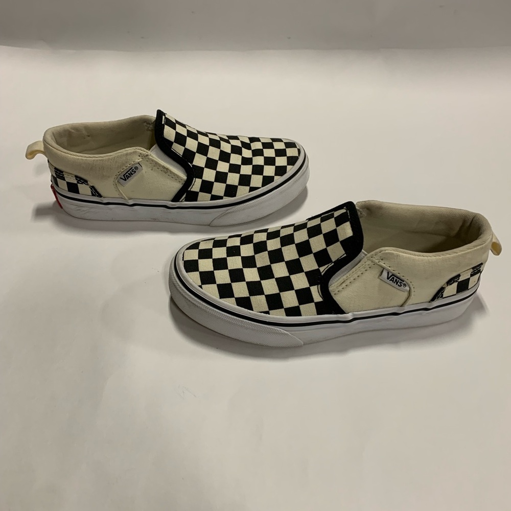 Kid Vans Black and White Checkerboard Slip-Ons size 1